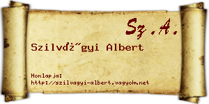 Szilvágyi Albert névjegykártya