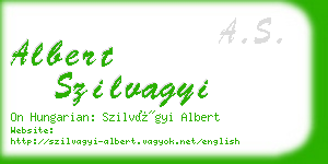 albert szilvagyi business card